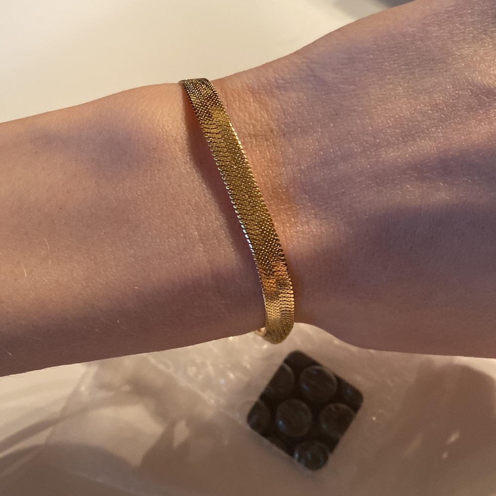 Gold Filled Herringbone Chain Bracelet